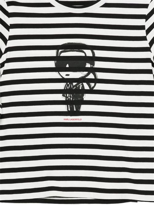 T-shirt donna manica lunga a righe Karl Lagerfeld | A1W171379335